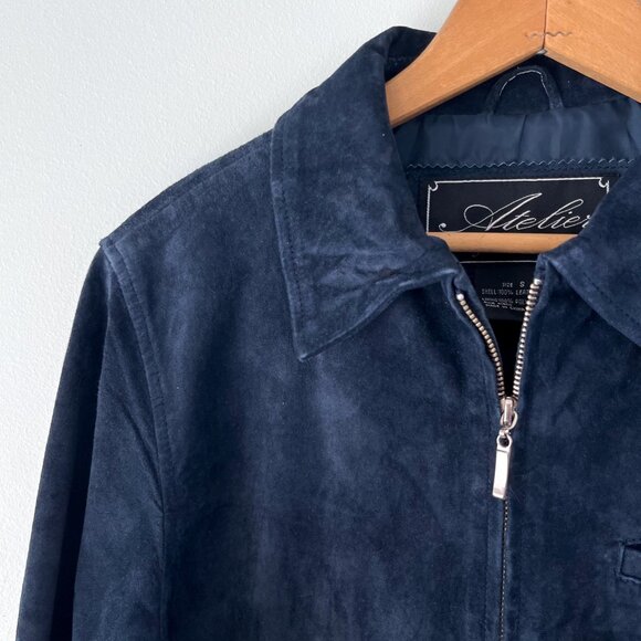Vintage Suede Navy Blue Jacket - Picture 2 of 7